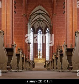 Kaiserdom St. Bartholomäus, Mittelschiff nach Osten, Frankfurt am Main, Deutschland, Europa Stockfoto