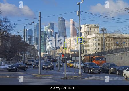 Kombination verschiedener Architekturstile in Moskau Stockfoto