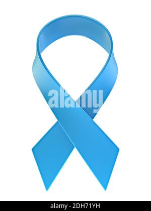 Blue Cancer Awareness Ribbon 3D Stockfoto