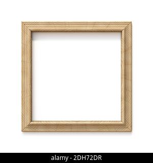 Hölzerner quadratischer Bilderrahmen 3D Stockfoto