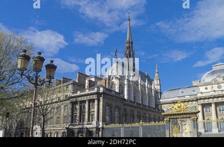 Blick auf die Kapelle von Saint-Chapelle. Paris, Frankreich. Stockfoto