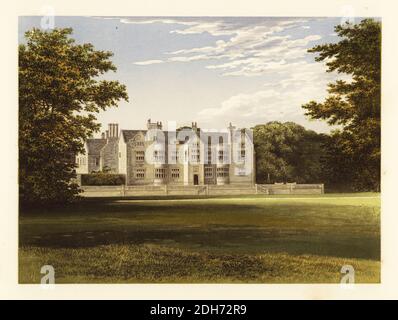 Glynde Place, Sussex, England. Elisabethanische Herrenhaus erbaut 1569 und renoviert von John Trevor im 17. Jahrhundert. Heim von Henry Robert Brand, MP. Farbholzschnitt von Benjamin Fawcett im Baxter-Prozess einer Illustration von Alexander Francis Lydon aus Reverend Francis Orpen Morris A Series of picturesque views of the Seats of Noblemen and Gentlemen of Great Britain and Ireland, William Mackenzie, London, 1880. Stockfoto