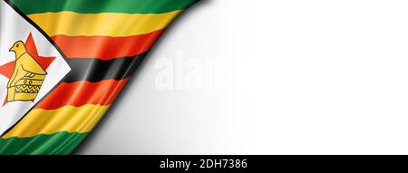 Simbabwe Flagge isoliert auf weißem Banner Stockfoto