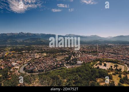 Grenoble Panorama von Bastille Befestigung Stockfoto