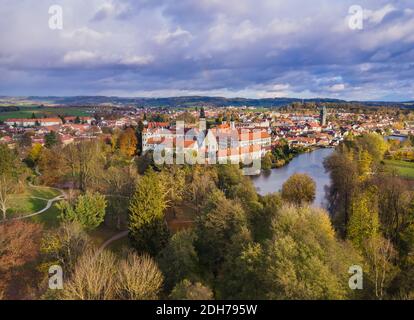 Telc Schloss in Tschechien - Luftbild Stockfoto