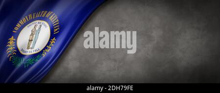 Kentucky Flagge auf Betonwand Banner, USA Stockfoto