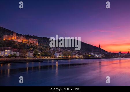 Sonnenuntergang in Heidelberg Stockfoto