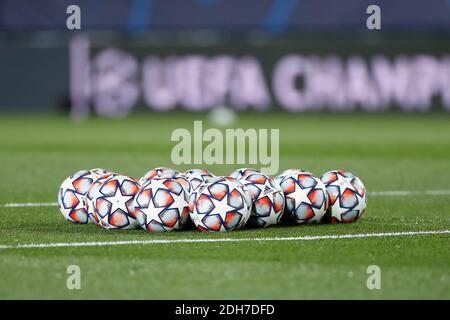 Madrid, Spanien. Dezember 2020. Ilustration, Adidas Bälle vor der UEFA Champions League, Gruppe B Fußballspiel zwischen Real Madrid und Borussia Monchengladbach am 9. dezember 2020 in Ciudad Deportiva Real Madrid in Valdebebas, Madrid, Spanien - Foto Oscar J Barroso / Spanien DPPI / DPPI / LM Kredit: Paola Benini/Alamy Live News Stockfoto