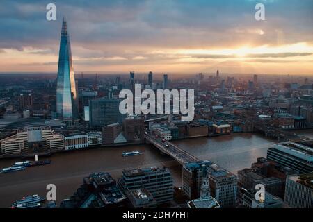 London-Blick bei Sonnenuntergang Stockfoto