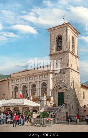 Cattedrale di Santa Maria Argentea, Piazza San Benedetto, Norcia, Italien, Umbrien Stockfoto