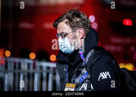 Herning, Dänemark. Dezember 2020. Cheftrainer Jürgen Klopp vom FC Liverpool kommt im Stadion zum UEFA Champions League Spiel zwischen FC Midtjylland und FC Liverpool in der MCH Arena in Herning an. (Foto Kredit: Gonzales Foto/Alamy Live News Stockfoto