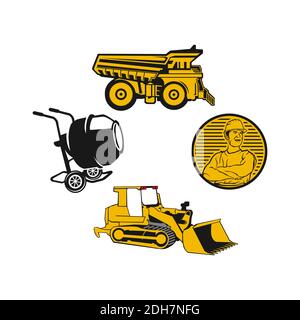 Konstruktion Logo Template-Set, Logo-Pack, Logo-Bundles, Vektor-Pack von Bau-Logo, einfach zu bearbeiten Stock Vektor