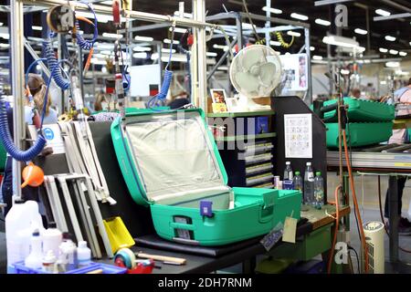 Produktionsstandort von Samsonite in Oudenaarde, Belgien Stockfoto