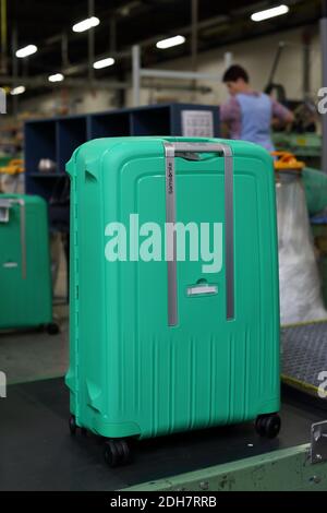 Produktionsstandort von Samsonite in Oudenaarde, Belgien Stockfoto