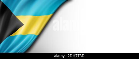 Bahamian Flagge isoliert auf weißem Banner Stockfoto