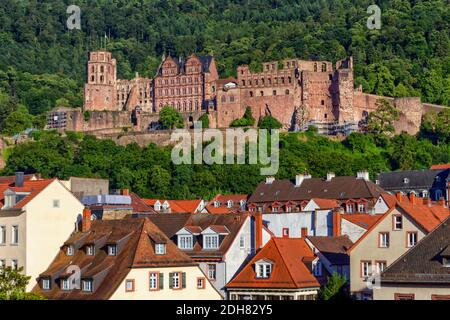 Ruinen des alten Schlosses in Heidelberg, Deutschland Stockfoto