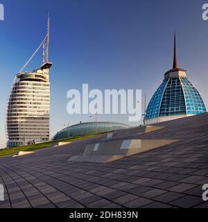 Atlantic Hotel Sail City, Climate House and Mediterraneo, Deutschland, Bremen, Bremerhaven Stockfoto