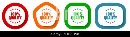 Qualitätsvektor Icon Set, flache Design-Tasten auf weißem Hintergrund Stock Vektor
