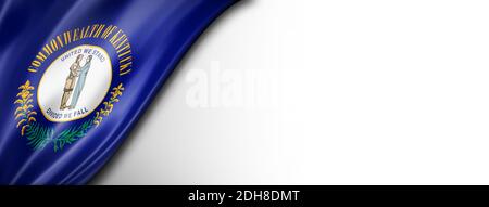 Kentucky Flagge auf weißem Wandbanner, USA Stockfoto