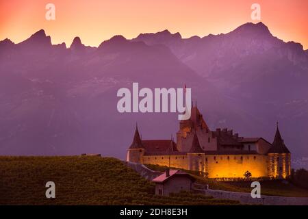 Chateau d'Aigle im Kanton Waadt, Schweiz Stockfoto