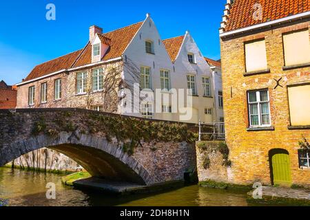 Landschaftlich reizvolle Stadtlandschaft in Brügge, Belgien Stockfoto