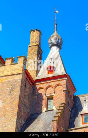 Details des mittelalterlichen Hauses in Brügge, Belgien Stockfoto