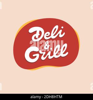 Deli Grill Vektorbeschriftung Stock Vektor
