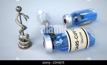 Aesculapian Staff Snake Impfstoff SARS-CoV-2 Stockfoto