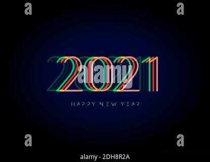 Neue Jahr 2021 Zahlen für digitale Display-Design. Neon Beleuchtung Poster für Party, Event, Einladungen und Kalender in Cyberpunk, Rave, beliebt Stock Vektor