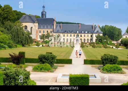 Gärten der Zisterzienserabtei Valloires , die vom französischen Kulturministerium mit dem Label "Jardin remarquable" (bemerkenswerter Garten Frankreichs) ausgezeichnet wurde, Stockfoto