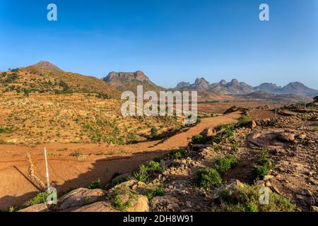 Äthiopische Landschaft, Äthiopien, Afrika Wildnis Stockfoto