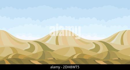 Nahtlose horizontale Landschaft Natur Hintergrund und der Himmel mit Wolken Stock Vektor
