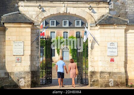 Gärten der Zisterzienserabtei Valloires , die vom französischen Kulturministerium mit dem Label "Jardin remarquable" (bemerkenswerter Garten Frankreichs) ausgezeichnet wurde, Stockfoto