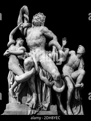 Vorderansicht Laocoon Roman Copy Skulptur Isoliert Stockfoto