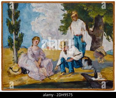 Paul Cezanne, Malerei, Picknick an einem Flussufer, 1873-1874 Stockfoto