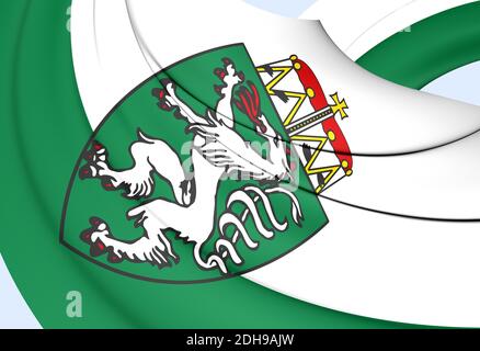 3D-Markierung der Steiermark, Österreich. 3D-Darstellung. Stockfoto