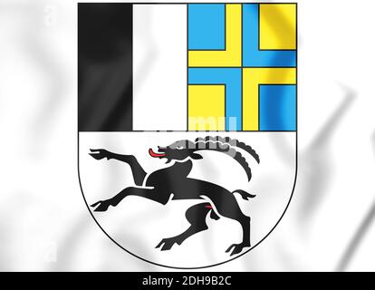 3D-Graubünden Wappen, Schweiz. 3D-Darstellung. Stockfoto