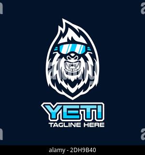 Modernes Yeti Kopf Maskottchen Logo Stock Vektor