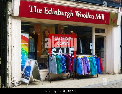 Die Wollmühle von Edinburgh schließt den Verkauf. Kings Lynn. Stockfoto