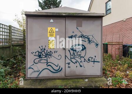 WESTERN Power Distribution Stromverteilung Verteilerkasten mit Graffiti auf IT Stockfoto