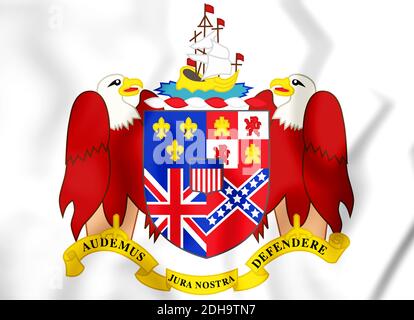 3D-Alabama Zustand Wappen, USA. 3D-Darstellung. Stockfoto