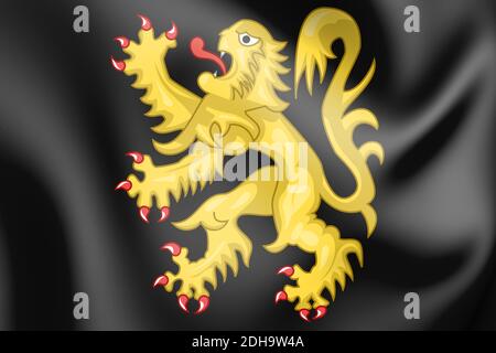 3D-Provinz Brabant Wappen, Belgien. 3D-Darstellung. Stockfoto
