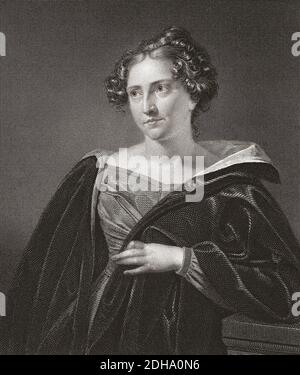 Catherine Maria Sedgwick, 1789 - 1867. Amerikanischer Schriftsteller. Nach einem Stich von Asher Brown Durand nach einem Werk von Charles Cromwell Ingham. Stockfoto