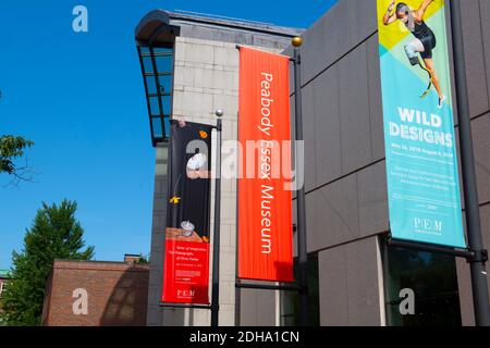 Peabody Essex Museum PEM Haupteingang an der 161 Essex Street im historischen Stadtzentrum von Salem, Massachusetts, USA. Stockfoto