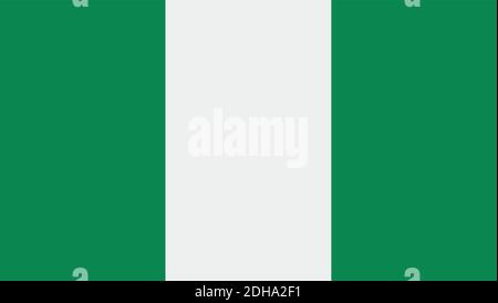 Die Flagge von Nigeria. Ein vertikales zweifarbiges Triband. Stock Vektor