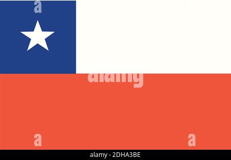 Flagge Chiles. Vektorgrafik. Flaches Design. Stock Vektor