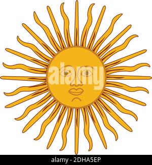 Isoliertes Sonnengesicht. Flagge Argentiniens Symbol. Stock Vektor