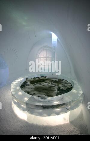 ICE HOTEL, JUKASSJARVI SCHWEDEN Stockfoto