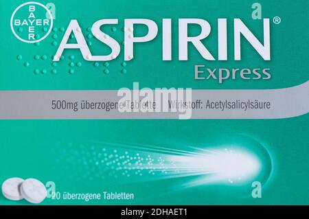Aspirin-Tablette von Bayer Stockfoto