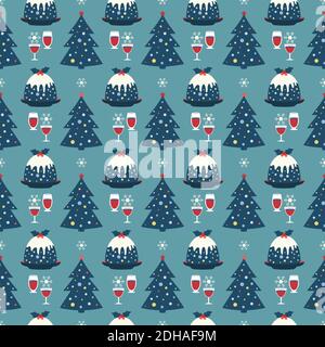 Weihnachten Fancy Party Celebration Vektor nahtlose Muster Stock Vektor